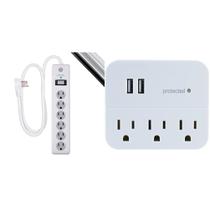 Protetor de sobretensão GE 6-Outlet 800 Joules com cabo de 4 pés e 3 tomadas