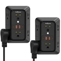 Protetor de sobretensão JC-Blaon, 6 tomadas, 4 portas USB, pacote com 2