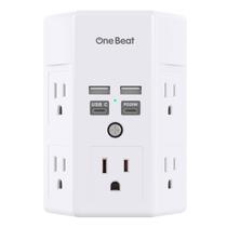 Protetor de sobretensão One Beat, 5 tomadas com 4 portas USB de 20 W, branco Protetor de sobretensão One Beat, 5 tomadas com 4 portas USB de 20 W, branco