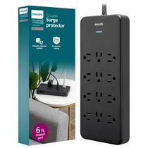 Protetor de sobretensão Philips SPP3813B/37 12-Outlet 3500J preto Protetor de sobretensão Philips SPP3813B/37 12-Outlet 3500J preto