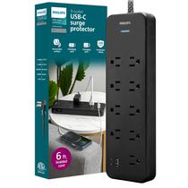 Protetor de sobretensão Philips SPP3983B/37 9-Outlet 2400J com USB Protetor de sobretensão Philips SPP3983B/37 9-Outlet 2400J com USB