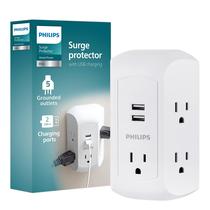 Protetor de sobretensão Philips SPS5002WA/37 5 tomadas 2 USB-A branco Protetor de sobretensão Philips SPS5002WA/37 5 tomadas 2 USB-A branco