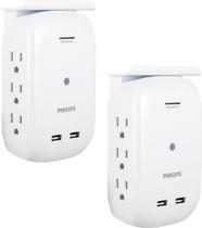 Protetor de sobretensão Philips SPS6026WA/37 6 tomadas 2-USB 450J