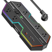 Protetor de sobretensão Power Strip 4000J de 6 tomadas com portas USB de 20 W Protetor de sobretensão Power Strip 4000J de 6 tomadas com portas USB de 20 W
