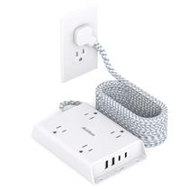 Protetor de sobretensão Power Strip Addtam de 10 pés com 4 carregadores USB