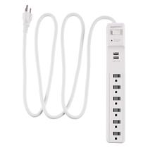 Protetor de sobretensão Power Strip Amazon Basics 6 Outlet 2 USB