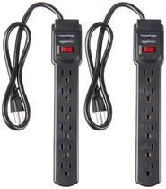 Protetor de sobretensão Power Strip Amazon Basics 6-Outlet x2 Black