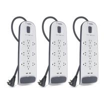 Protetor de sobretensão Power Strip Belkin 12-Outlet com USB branco Protetor de sobretensão Power Strip Belkin 12-Outlet com USB branco