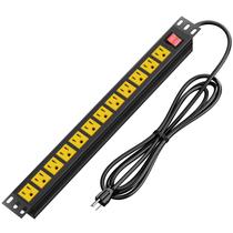 Protetor de sobretensão Power Strip BTU de 12 tomadas, montado em rack, 1,8 m