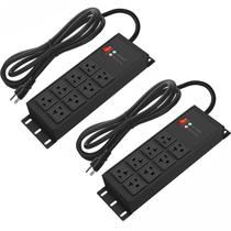 Protetor de sobretensão Power Strip CCCEI 20A 8 tomadas, cabo de 6 pés, preto