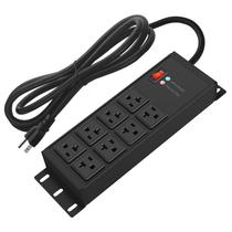 Protetor de sobretensão Power Strip CCCEI Black 20A 8 tomadas de 15 pés Protetor de sobretensão Power Strip CCCEI Black 20A 8 tomadas de 15 pés