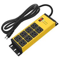 Protetor de sobretensão Power Strip CCCEI Yellow 20A 8 tomadas de 10 pés