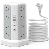 Protetor de sobretensão Power Strip Fararaka Tower com PD20W USB-C