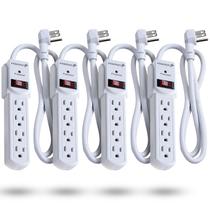 Protetor de sobretensão Power Strip Fosmon de 4 tomadas com cabo de 3 pés Protetor de sobretensão Power Strip Fosmon de 4 tomadas com cabo de 3 pés