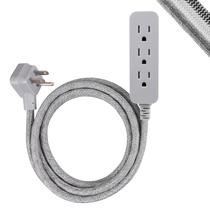 Protetor de sobretensão Power Strip GE de 8 pés com 3 tomadas 245J cinza