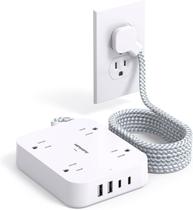 Protetor de sobretensão Power Strip HANYCONY Cabo de 10 pés com 4 portas USB