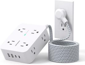 Protetor de sobretensão Power Strip HANYCONY de 15 pés com 8 tomadas e 4 USB