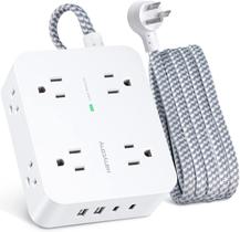Protetor de sobretensão Power Strip HANYCONY de 6 pés com 8 tomadas USB C Protetor de sobretensão Power Strip HANYCONY de 6 pés com 8 tomadas USB C