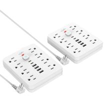 Protetor de sobretensão Power Strip JouleLoom 8 tomadas 4 USB 2 USB C Protetor de sobretensão Power Strip JouleLoom 8 tomadas 4 USB 2 USB C