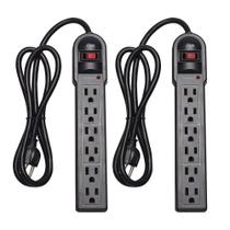 Protetor de sobretensão Power Strip KMC de 6 tomadas, pacote com 2 unidades 900J