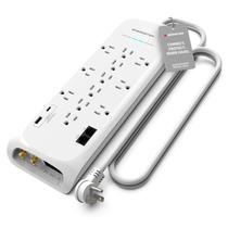 Protetor de sobretensão Power Strip Monster de 6 pés com 12 tomadas e USB Protetor de sobretensão Power Strip Monster de 6 pés com 12 tomadas e USB