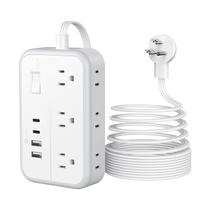 Protetor de sobretensão Power Strip NTONPOWER de 10 pés com 6 tomadas e 4 USB Protetor de sobretensão Power Strip NTONPOWER de 10 pés com 6 tomadas e 4 USB