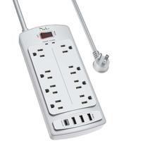 Protetor de sobretensão Power Strip Nuetsa com 8 tomadas e 4 portas USB