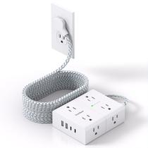 Protetor de sobretensão Power Strip One Beat de 20 pés com 8 tomadas e 4 USB