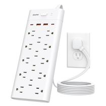 Protetor de sobretensão Power Strip Outlet Extender 14 tomadas 4 USB