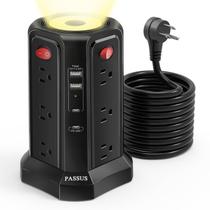 Protetor de sobretensão Power Strip PASSUS Long de 16 pés com USB-C PD20W Protetor de sobretensão Power Strip PASSUS Long de 16 pés com USB-C PD20W