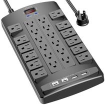 Protetor de sobretensão Power Strip QINLIANF 24 tomadas 4 portas USB Protetor de sobretensão Power Strip QINLIANF 24 tomadas 4 portas USB