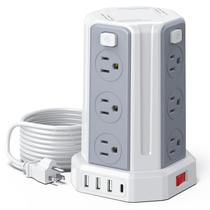 Protetor de sobretensão Power Strip SMALLRT de 10 pés com 12 AC 4 USB