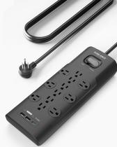 Protetor de sobretensão Power Strip SUREANCE 12 tomadas 4 portas USB
