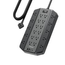 Protetor de sobretensão Power Strip TESSAN 4000J 22 tomadas 4 USB Protetor de sobretensão Power Strip TESSAN 4000J 22 tomadas 4 USB