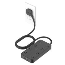 Protetor de sobretensão Power Strip TESSAN 8 tomadas 3 portas USB