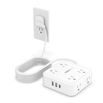 Protetor de sobretensão Power Strip TESSAN de 15 pés com 8 portas AC 3 USB