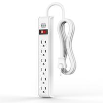 Protetor de sobretensão Power Strip Tiffcofio 6 Outlet 600 Joules Protetor de sobretensão Power Strip Tiffcofio 6 Outlet 600 Joules