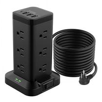 Protetor de sobretensão Power Strip Tower BEVA 12 portas AC 4 USB