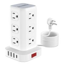 Protetor de sobretensão Power Strip Tower com 12 tomadas e 4 USB