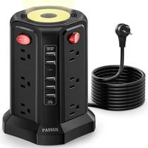 Protetor de sobretensão Power Strip Tower PASSUS com 5 USB 12 AC Protetor de sobretensão Power Strip Tower PASSUS com 5 USB 12 AC