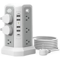 Protetor de sobretensão Power Strip Tower PASSUS com USB-C PD18W Protetor de sobretensão Power Strip Tower PASSUS com USB-C PD18W