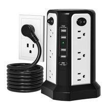 Protetor de sobretensão Power Strip Tower PASSUS com USB-C PD18W