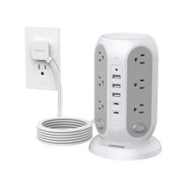 Protetor de sobretensão Power Strip Tower TESSAN 12 tomadas 5 USB