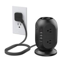 Protetor de sobretensão Power Strip Tower TESSAN de 10 pés com 8 AC 4 USB
