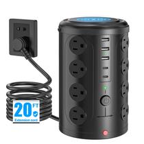 Protetor de sobretensão Power Strip Tower UWIWUTEI 16 tomadas 5 USB