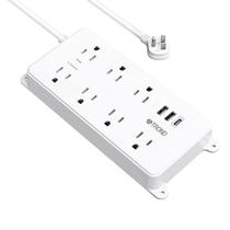 Protetor de sobretensão Power Strip TROND 7 tomadas 2 USB A 1 USB C