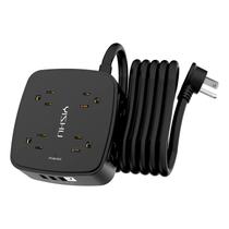 Protetor de sobretensão Power Strip YISHU de 10 pés com 8 tomadas e 4 USB