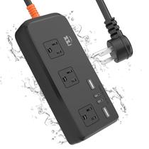 Protetor de sobretensão Power Strip ZZJ 7 em 1 com cabo de 6 pés 3AC 2USB A/C