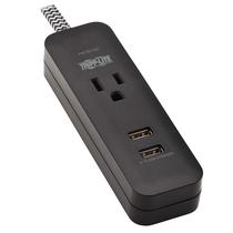 Protetor de sobretensão Tripp Lite de 1 tomada com 2 USB 2.1A preto Protetor de sobretensão Tripp Lite de 1 tomada com 2 USB 2.1A preto