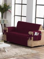 Protetor De Sofá 2 Lugares Avulso Matelado Vinho Sala